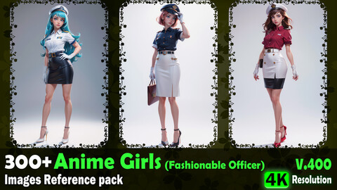 300+ Anime Girls (Fashionable Officer) Images Reference Pack - 4K Resolution - V.400