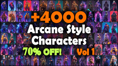 4000 Arcane Style Characters Reference Pack | MEGA Bundle | 4K | v.1