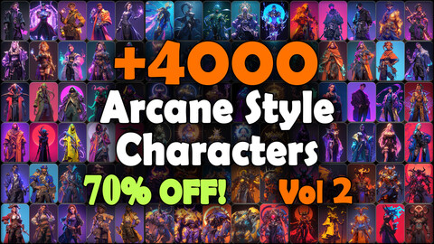 4000 Arcane Style Characters Reference Pack | MEGA Bundle | 4K | v.2