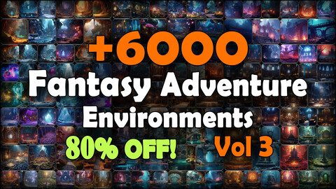 6000 Fantasy Adventure Environment Concept Reference Pack | MEGA Bundle | 4K | v.3