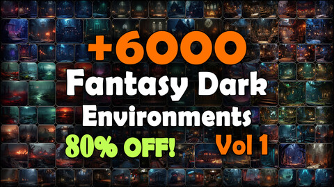 6000 Fantasy Dark Environment Concept Reference Pack | MEGA Bundle | 4K | v.1