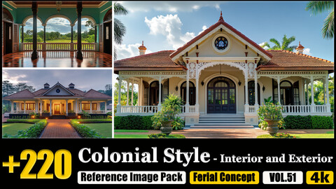 220 Colonial Style - Interior and Exterior Reference Image Pack v.51 |4K|