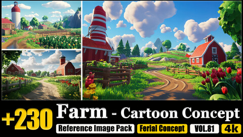 230 Farm - Cartoon Concept Reference Image Pack v.81 |4K|