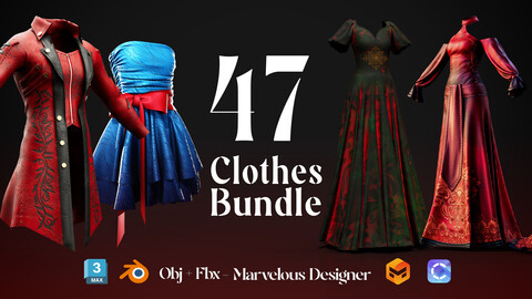 bundle - 47 Clothes - OBJ+FBX+ZPRJ