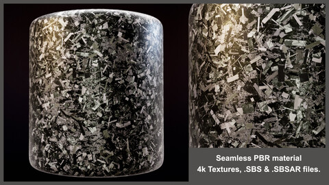 Seamless Carbon PBR material textures (Substance, automotive, fiber, substance)