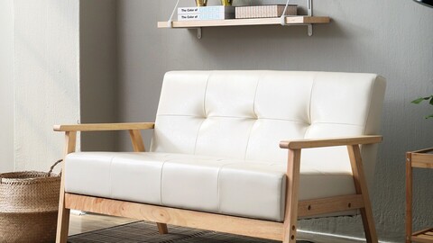 Solid Wood 2-seater Sofa Cafe