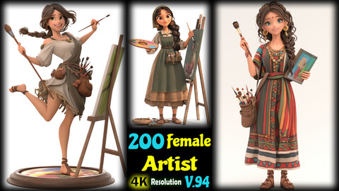 200 Female Artist - 4K Resolution - V.94