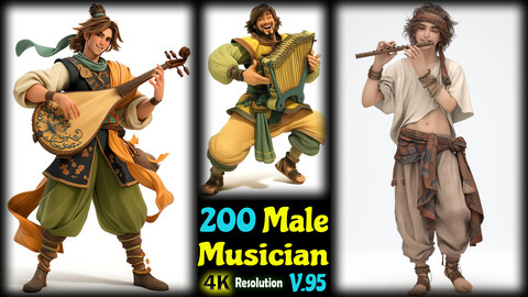 200 Male Musician - 4K Resolution - V.95