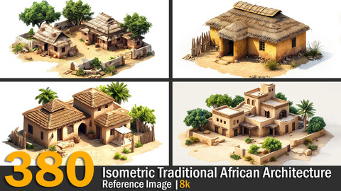 Isometric Traditional African Architecture | Reference Images | 8K