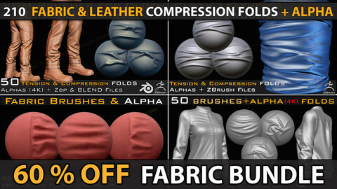 210 Fabric Brushes and Alphas Bundle ( 60 % OFF_ FULL PACK ) VOL 08