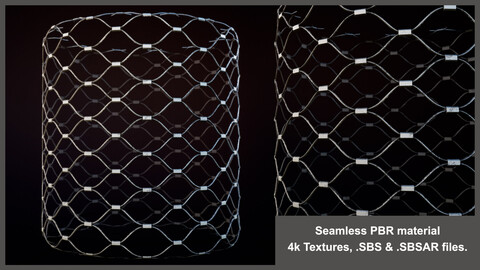 Seamless Fence Net Material Texture (Substance, wire, mesh, netting, steel)