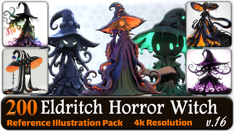 200 Eldritch Horror Witch (Full Body) Reference Pack | 4K | v.16