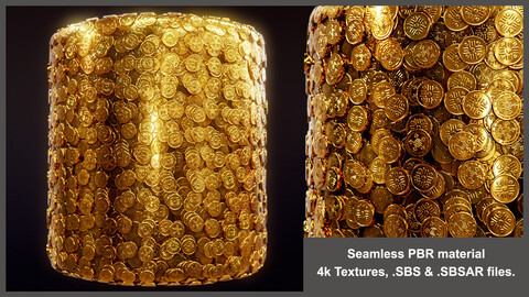 Seamless gold coins material textures (treasure, ancient, coin, antique, wealth, old)