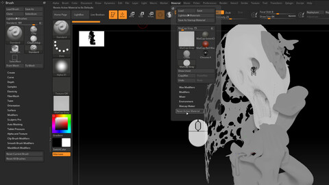 Reset Active Material Addon For ZBrush