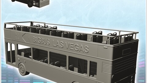 Casino Las Vegas big bus with open top double decker (1) | STL for 3D Printing Printer | Hard Surface