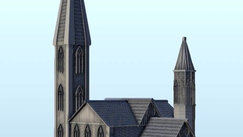 Retro church 10 | STL for 3D Printing Printer | Hard Surface