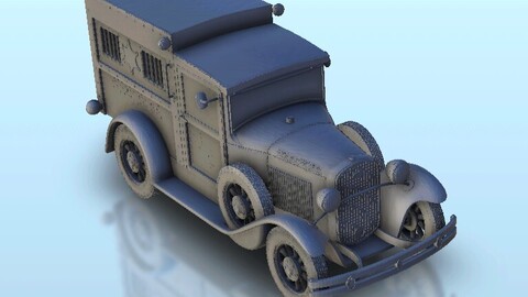 Ford Model 1929 AA - Police version | STL for 3D Printing Printer | Hard Surface