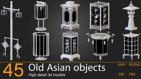 45-Old Asian objects-Kitbash -vol.02