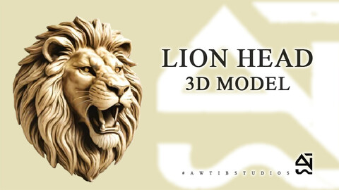 Lion Head 3D Model