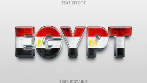 3D Egypt. PSD fully editable text effect. Layer style PSD mockup template