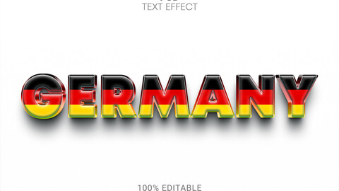 3D Germany. PSD fully editable text effect. Layer style PSD mockup template