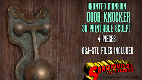 Haunted Mansion Door Knocker 3D Printable Sculpt