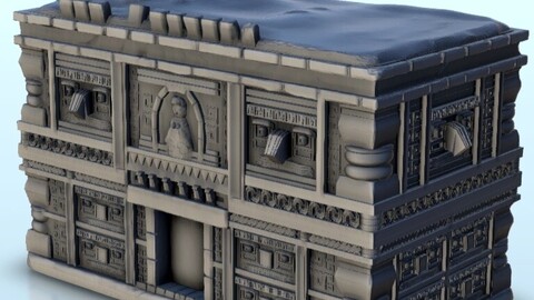 Mesoamerican building with ornamentations 2 | STL for 3D Printing