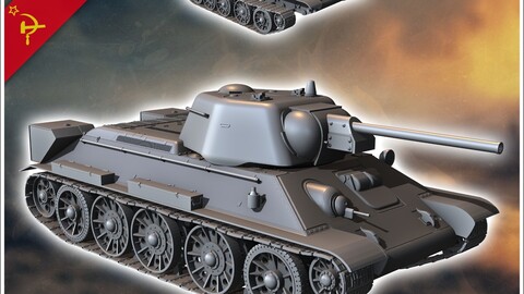 T-34-76 1943 ChTz | STL for 3D Printing Printer | Hard Surface