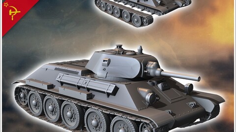 T-34-76 M1940 | STL for 3D Printing Printer | Hard Surface