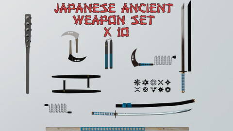 Japanese ancient weapon set x10