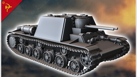 KV-7-2 (Object 227) U-14 76mm | STL for 3D Printing Printer | Hard Surface