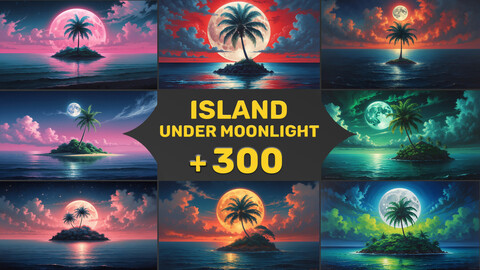 300 Island under Moonlight Concept | Reference Images 4K