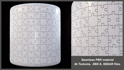 Seamless Puzzle PBR Material Texture (pieces, jigsaw, pattern, games, puzzles, pieces, substance)