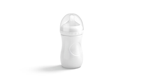 White Plastic Baby Bottle - children milk feeding container