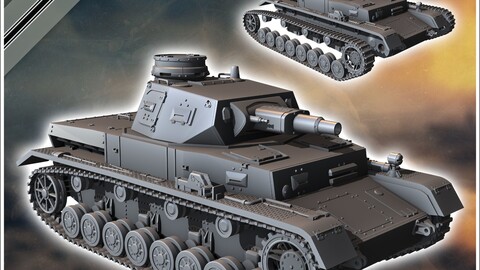 Panzer IV Ausf. B | STL for 3D Printing Printer | Hard Surface