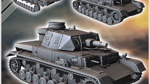 Panzer IV Ausf. D | STL for 3D Printing Printer | Hard Surface