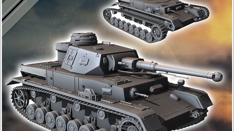 Panzer IV Ausf. F2 F late | STL for 3D Printing Printer | Hard Surface