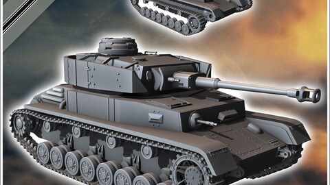 Panzer IV Ausf. G with hydrostatic transmission (prototype) | STL for 3D Printing Printer | Hard Surface