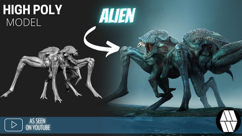 ZBrush Model: Alien High Poly ZTL & FBX