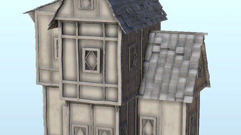 Medieval house with floor 1 | STL for 3D Printing Printer | Hard Surface