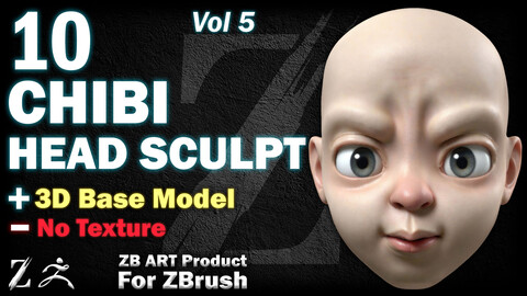 10 ZB ART Chibi Head Sculpt (3D Base Model) - Vol 5