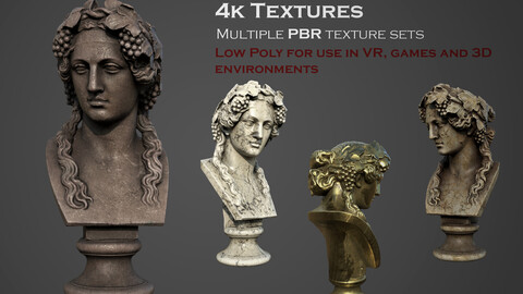 Head of Bacchus Low-poly 3D model