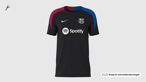 NIKE - TRAINING TOP 2024/26 MOCKUP for CLO3D and Marvelous Designer