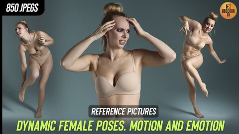 850 Dynamic Female Poses: Motion and Emotion