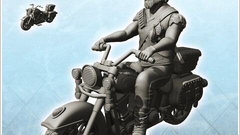 Biker smoking with grenades and rifle (2) | STL for 3D Printing Printer | Hard Surface