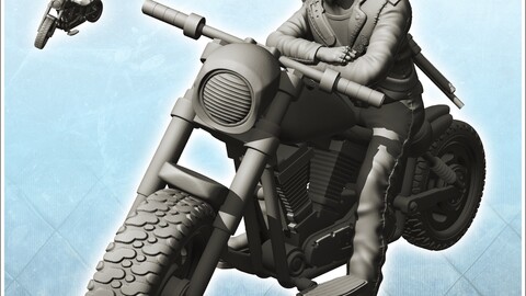 Smoking biker with glasses (5) | STL for 3D Printing Printer | Hard Surface