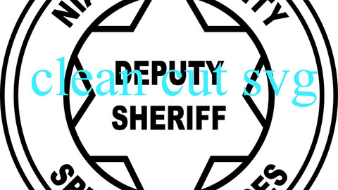 USA NEW YORK Niagara County deputy sheriff PATCH VECTOR FILE Black white vector outline or line art file for cnc laser cutting, wood, metal engraving, Cricut file, cnc router file, vinyl cutting, digital cutting machine file