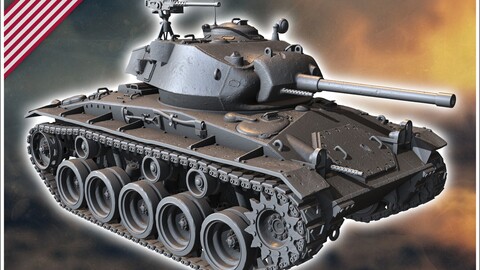 M24 Chaffee Light Tank (combat damaged version) | STL for 3D Printing Printer | Hard Surface