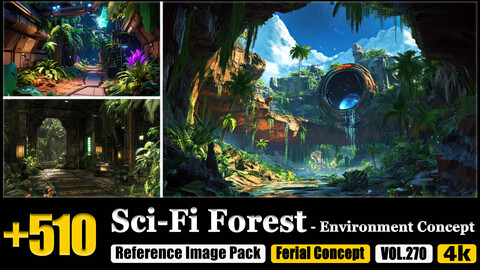 510 Sci-Fi Forest - Environment Concept Reference Image Pack v.270 |4K|