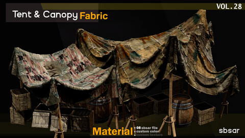 procedural tent & canopy fabric Material -SBSAR -custom color/ custom fabric -VOL 28